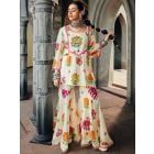 Ivory Printed Chanderi Kurta