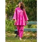 Pink Cotton Poplin Kurta
