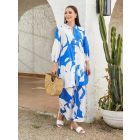 Blue White Printed Cotton Pants