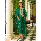 Green Embroidered Organza Dupatta