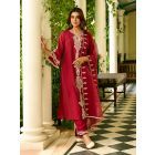 Maroon Organza Dupatta