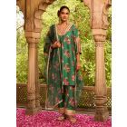 Green Printed Organza Dupatta