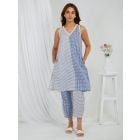Blue Printed Cotton Kurta with Pants - Set of 2
