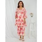 Pink Printed Cotton Kurta with Palazzo - Set of 2