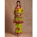 Mutlicolor Printed Cotton Kurta with Palazzo - Set of 2