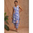 Purple Printed Cotton Tunic with Pants - Set of 2