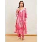 Pink Printed Cotton Kurta