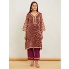 Purple Striped Tissue Kurta