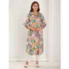 Multicolor Printed Cotton Kurta with Pants - Set of 2