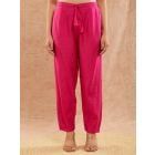 Fuchsia Viscose Chanderi Pants