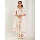 Ivory Printed Chanderi Suit - Set of 3