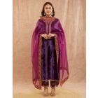 Wine Organza Dupatta
