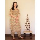 Multicolor Printed Cotton Kurta with Pants- Set of 2