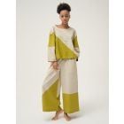 Cream Green Handwoven Cotton Dobby Co-ord Set- Set of 2