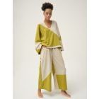 Cream Green Handwoven Cotton Dobby Co-ord Set- Set of 2