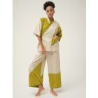 Cream Green Handwoven Cotton Dobby Jacket