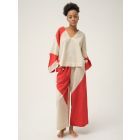 Red Cream Handwoven Cotton Dobby Co-ord Set- Set of 2