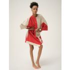 Red Cream Handwoven Cotton Dobby Jacket