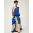 Blue Cream Handwoven Cotton Dobby Co-ord Set- Set of 2