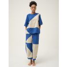 Blue Cream Handwoven Cotton Dobby Co-ord Set- Set of 2