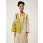 Cream Green Handwoven Cotton Dobby Jacket