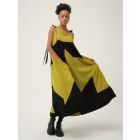 Green Black Handwoven Cotton Dobby Dress