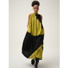 Green Black Handwoven Cotton Dobby Dress