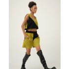 Green Black Handwoven Cotton Dobby Crop Top