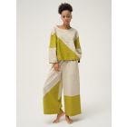 Cream Green Handwoven Cotton Dobby Top