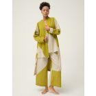 Cream Green Handwoven Cotton Dobby Pants