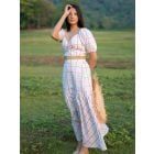 White Printed Cotton Top