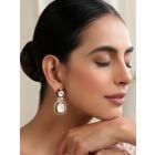 Gold Plated Red Handcrafted Brass Polki Earrings