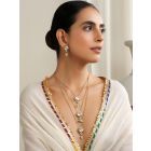 Gold Plated Handcrafted Brass Necklace with Earrings - Set of 2