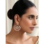 Gold Plated Red Handcrafted Brass Polki Earrings