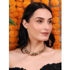 Gold Plated Multicolor Handcrafted Brass Beaded Necklace