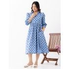Blue Hand Block Printed Cotton Dress
