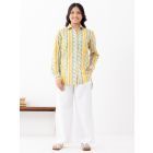 Yellow Hand Block Printed Cotton Shirt