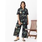 Black Printed Cotton Co-ord Set- Set of 2