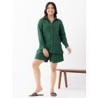 Green Linen Co-ord Set- Set of 2