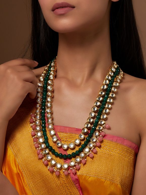 Multicolor Handcrafted Metal Kundan Necklace