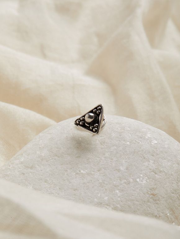 Silver Handcrafted Triangle Nose Pin