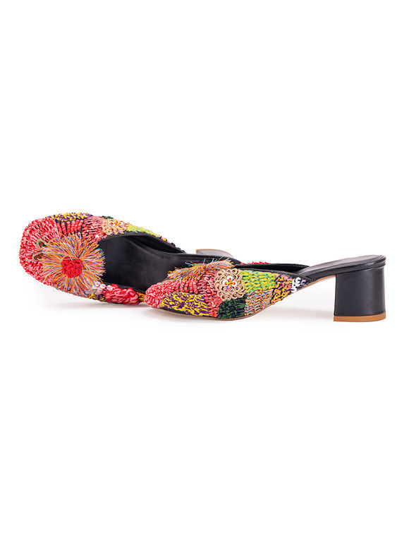 Multicolor Handcrafted Leatherette Heels