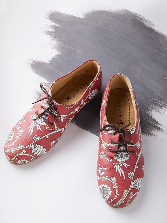 Red Printed Canvas Shoes