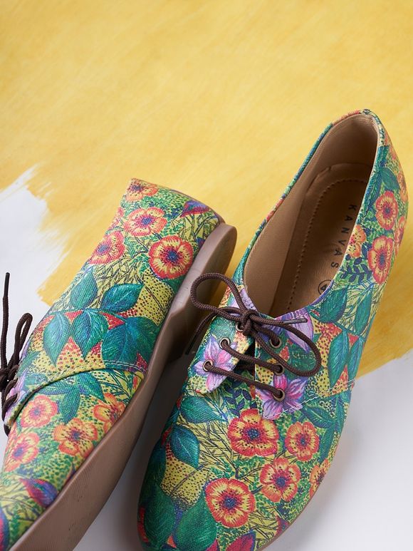 Multicolor Printed Canvas Shoes