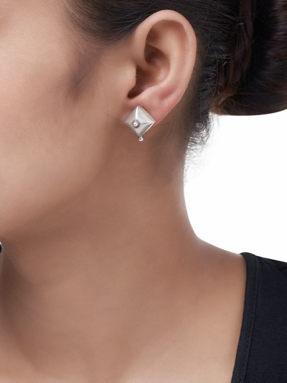 Silver Handcrafted Stud Earrings