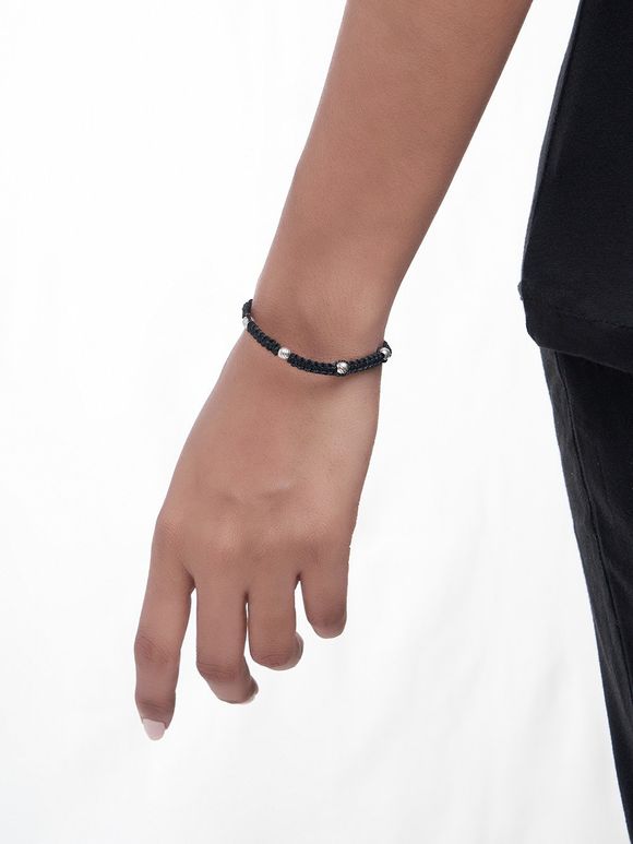 Black Handcrafted Silver Bracelet