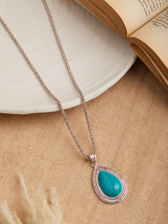 Turquoise Handcrafted Brass Necklace
