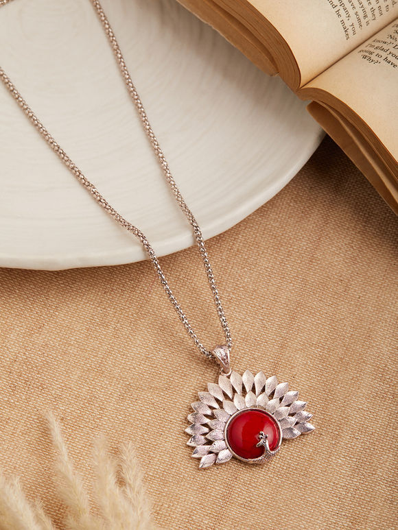 Red Handcrafted Brass Necklace
