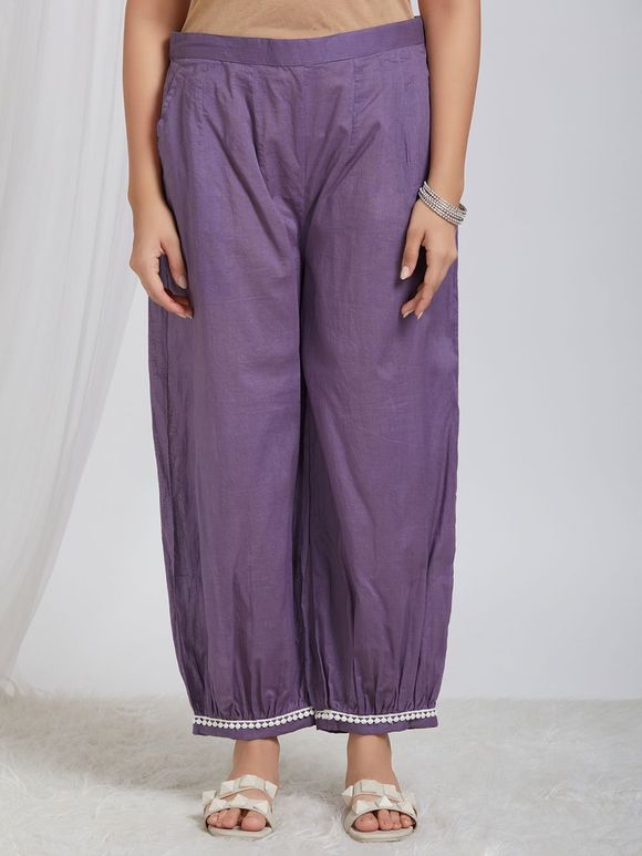 Violet Cotton Mulmul Pants