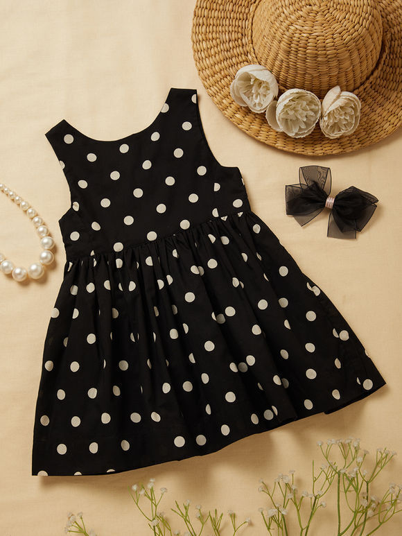 Black Printed Cotton Dress